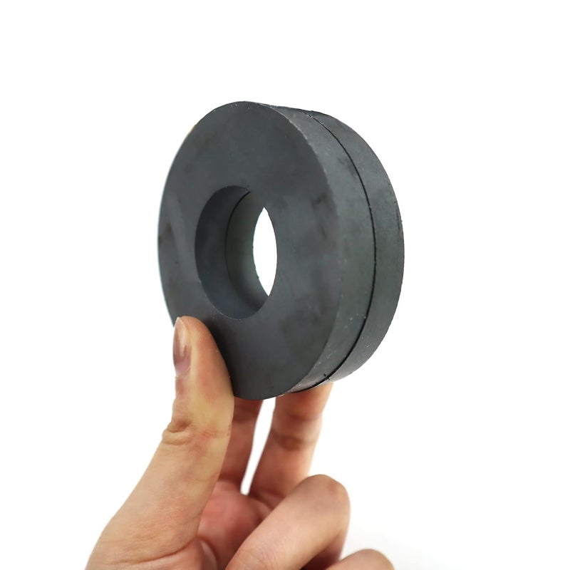 Burnur Large Ceramic Donut Magnets - 2.87" OD, 1.26" ID x 0.4" Thick - Ferrite Ring Magnets for Industrial & DIY Projects (Pack of 2) - Image 4